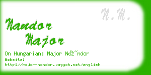 nandor major business card